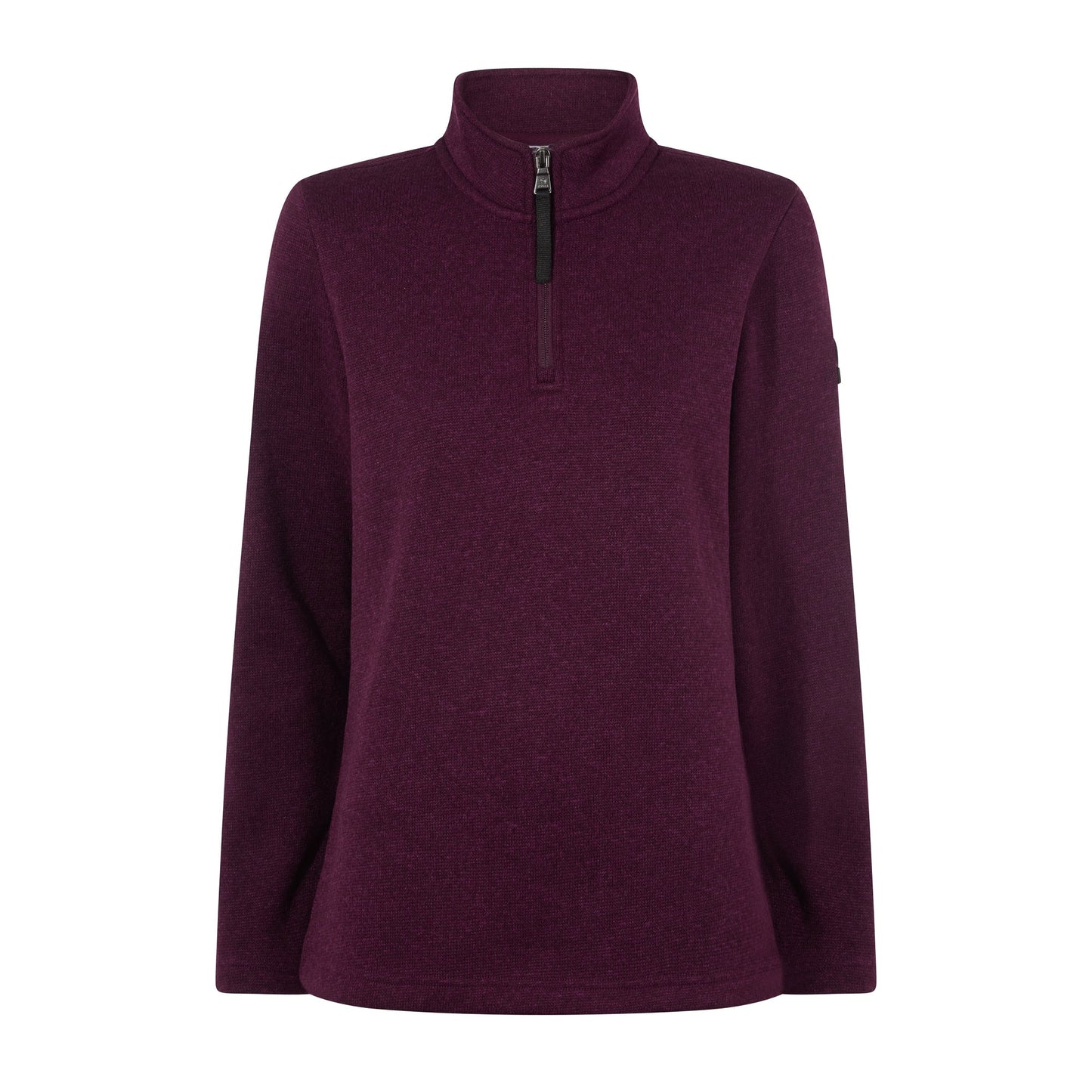 Pearson Womens Knitlook Fleece Zipneck - Huckleberry Melange