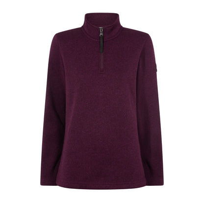 Pearson Womens Knitlook Fleece Zipneck - Huckleberry Melange