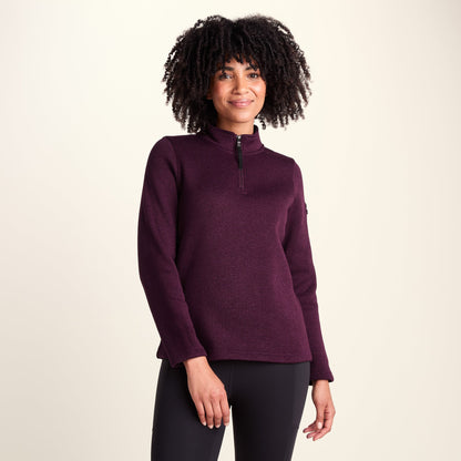 Pearson Womens Knitlook Fleece Zipneck - Huckleberry Melange