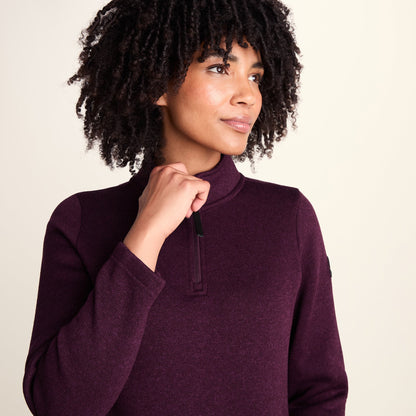 Pearson Womens Knitlook Fleece Zipneck - Huckleberry Melange