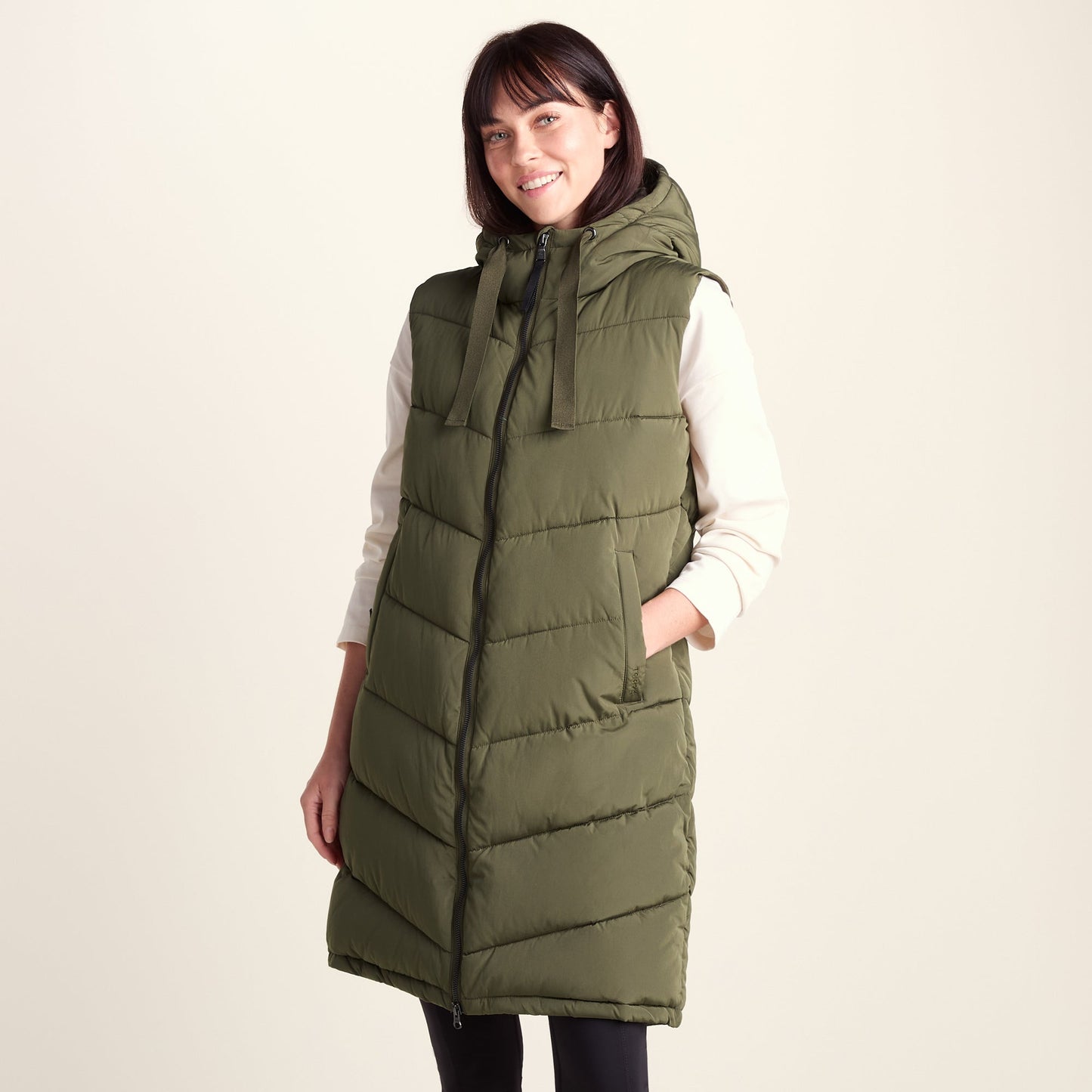 Ranskill Womens Long Insulated Gilet - Khaki