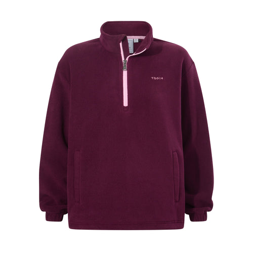 Sachs Womens Midweight Half Zip Fleece Pullover - Aubergine