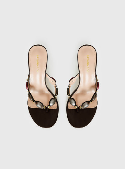 Nina Bead Heels Chocolate