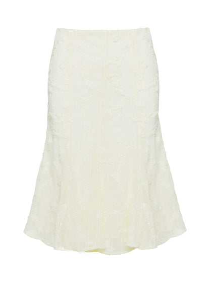 Aspyn Embroidered Midi Skirt Yellow