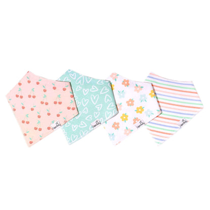 4 Pack Baby Bandana Bibs - Cheery