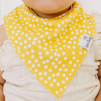 4 Pack Baby Bandana Bibs - Lemon