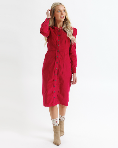 Chesterfield Cord Dress - Final Sale