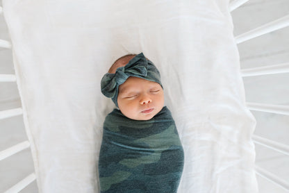 Knit Headband Bow - Hunter