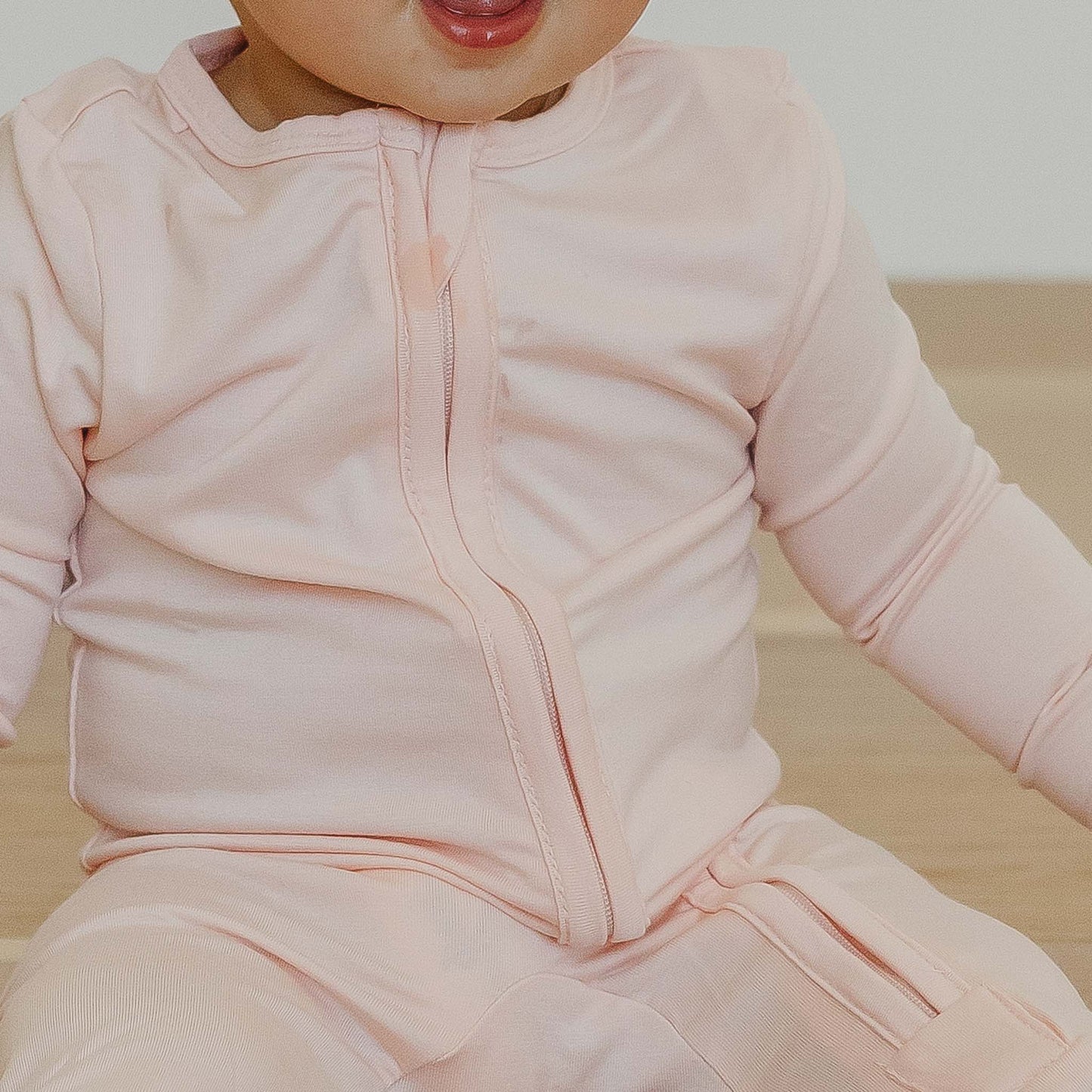 Zip-Up Footie Pajama - Blush