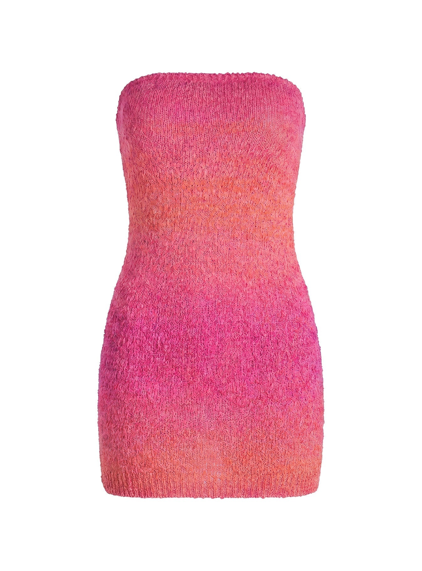 Cesira Strapless Knit Mini Dress Pink Ombre