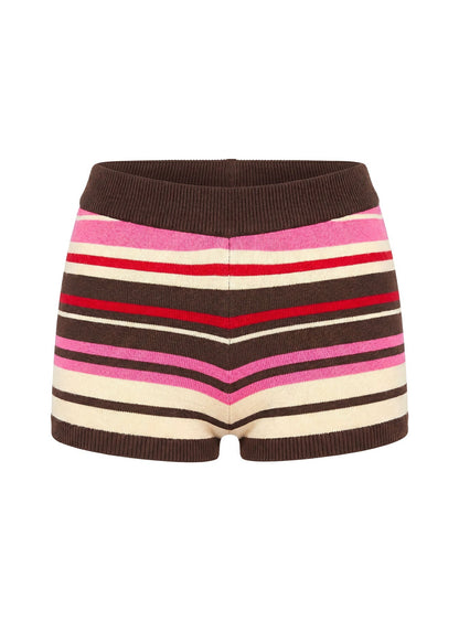 Cleoh Knit Shorts Pink / Brown Stripe