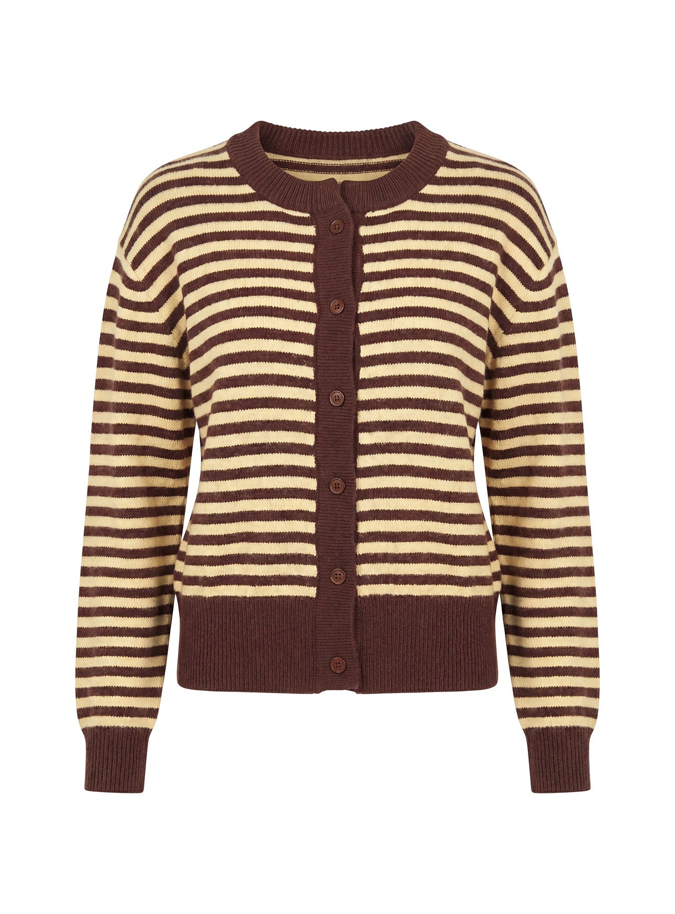 Melancholia Cardigan Brown / Lemon Stripe
