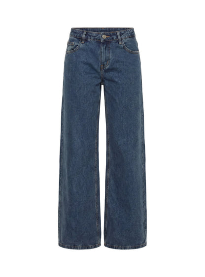 Picco Ultra Low Rise Wide Leg Jeans Dark Blue Wash