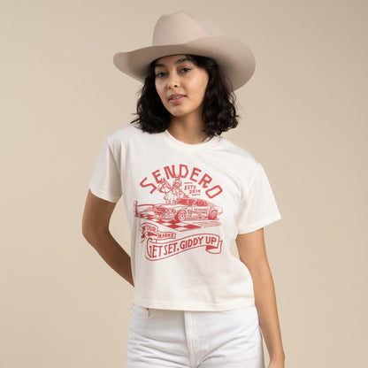 Giddy Up Boxy Tee - Vintage White