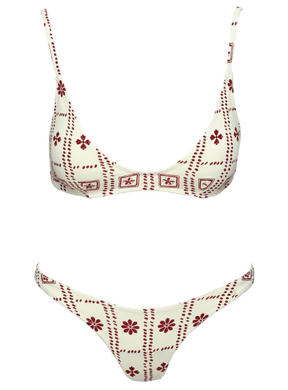 Juliette Bikini Top White / Red