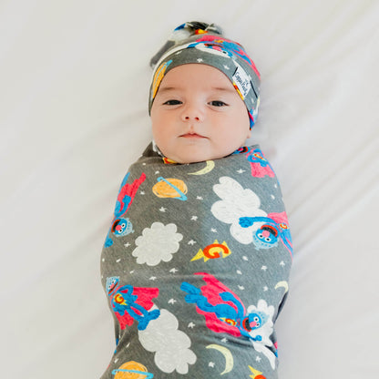 Knit Swaddle Blanket - Super Grover