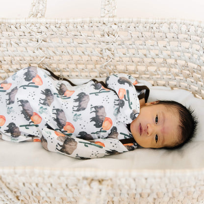 Newborn Knotted Gown - Bison