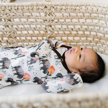 Newborn Knotted Gown - Bison