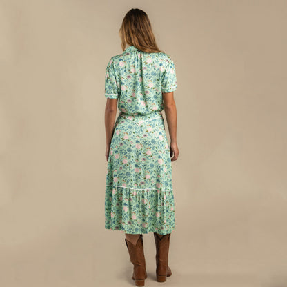 Cheyenne Western Skirt - Mint Floral - Mint Floral
