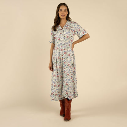 La Dahlia Dress - White Floral