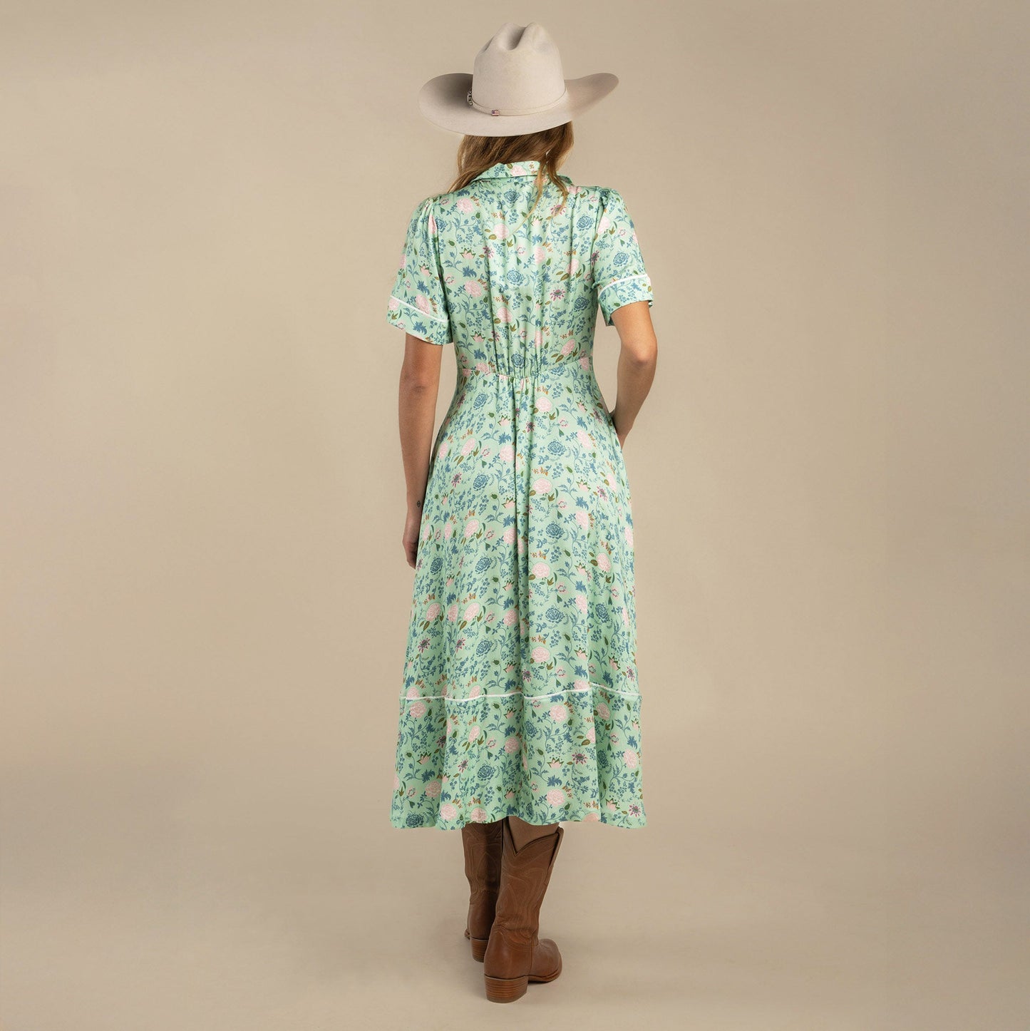 La Dahlia Dress - Mint Floral