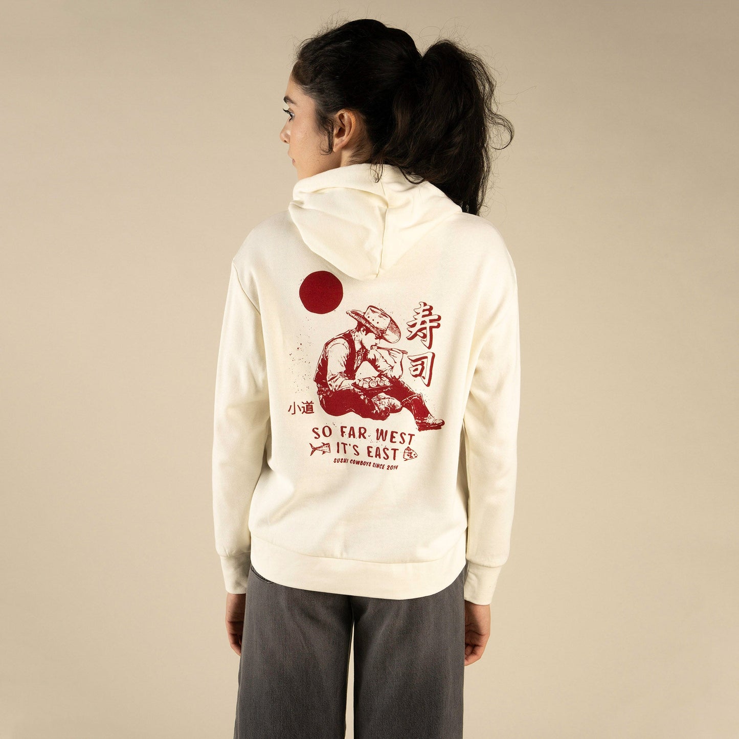 So Far West Crop Hoodie - Vintage White