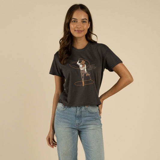 Boot Scootin' Boxy Tee - Vintage Black
