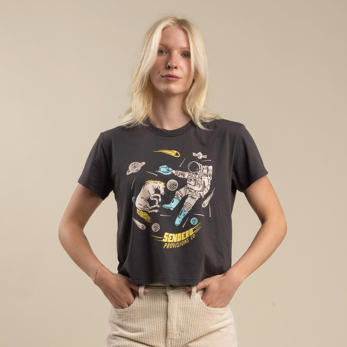 To Space Boxy Tee - Vintage Black