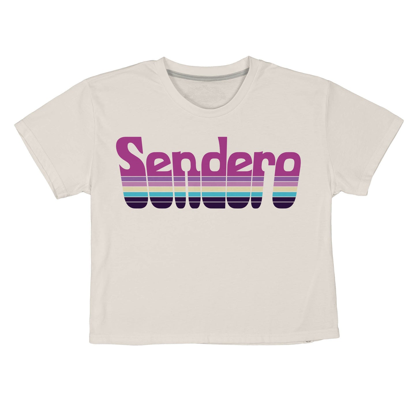 Retro Logo Boxy Tee - Vintage White/Purple Print