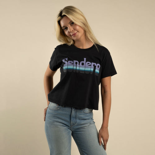 Retro Logo Boxy Tee - Blue Graphite