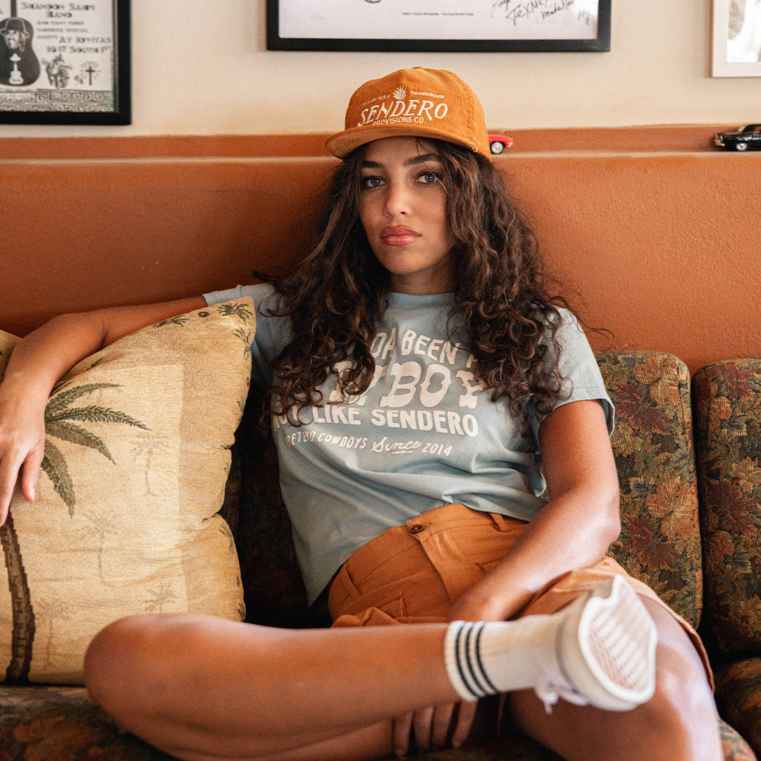 Shoulda Been A Cowboy Boxy Tee - Burgundy