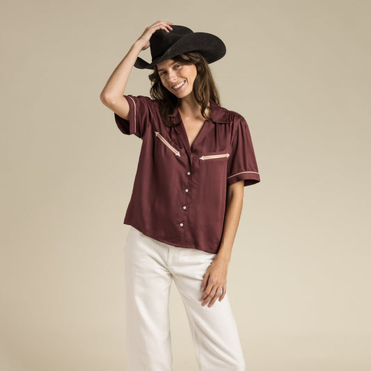 Cheyenne Western Blouse - Zinfandel