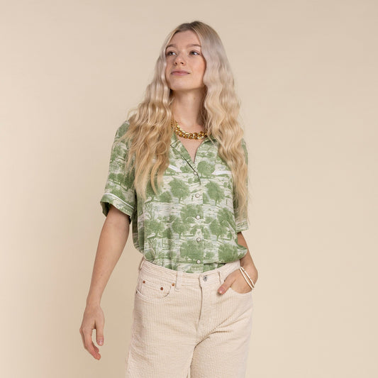 Cheyenne Western Blouse - Mint Green