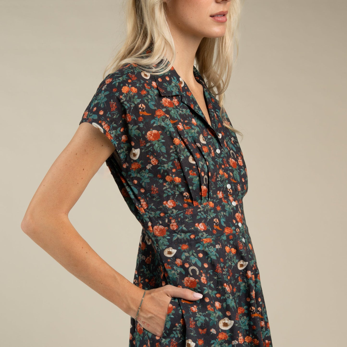 Marabella Dress - Desert Rose - Charcoal