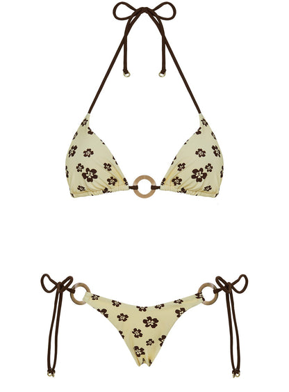 Sunburner Tie Side Bikini Bottoms Yellow / Brown