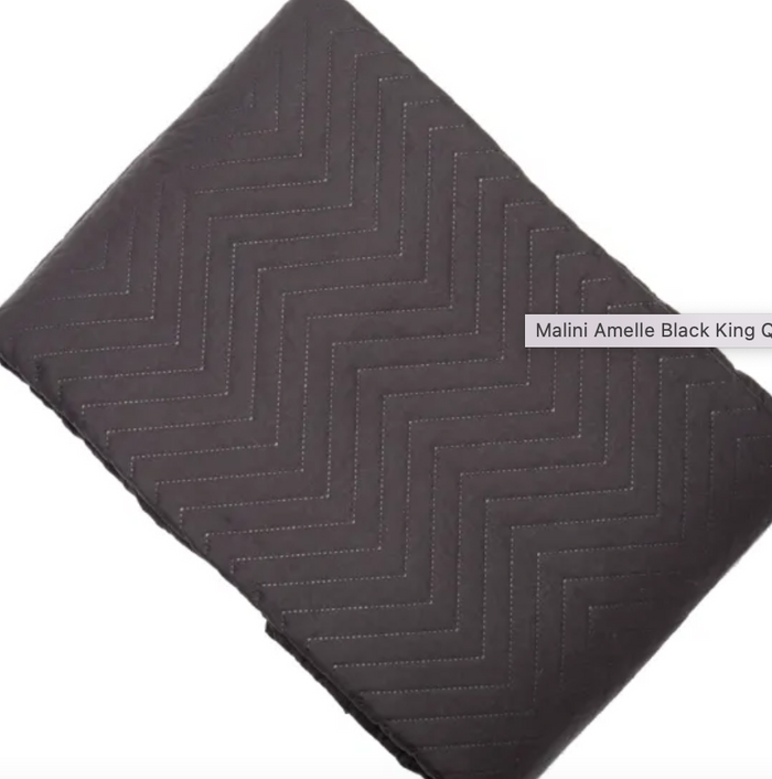 Malini Amelle Large Black Throw. SALE PRICE-Renaissance Design Studio