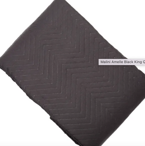 Malini Amelle Large Black Throw. SALE PRICE-Renaissance Design Studio