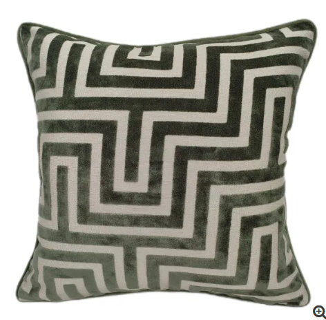 Malini Mazing Sage Cushion L 56 x 56cm-Renaissance Design Studio