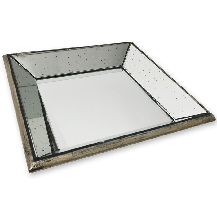 Astoria Mirrored Tray With Antiqued Glass-Renaissance Design Studio