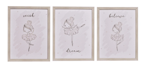 Ballerina - Set Of 3 Fabulous For Kids Bedroom-Renaissance Design Studio