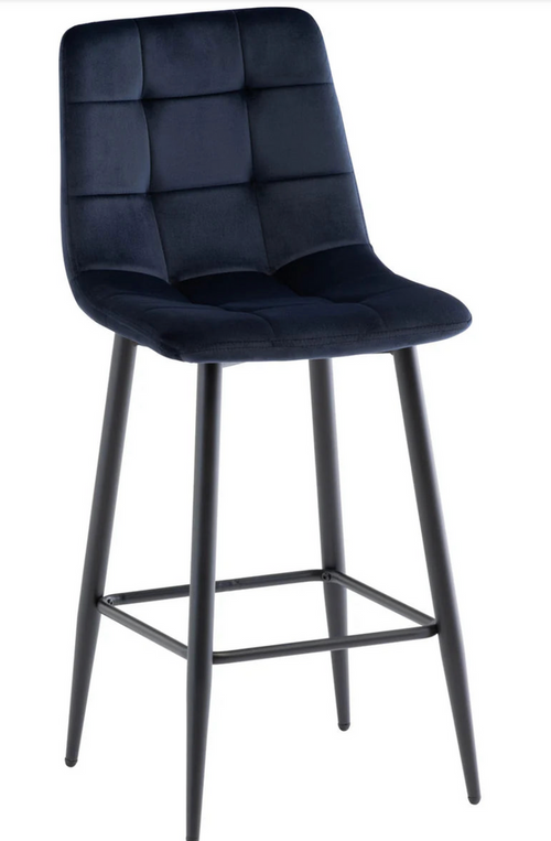 Bella Velvet Counter Stool Deep dark Blue set of 2 Last set available ! Half price-Renaissance Design Studio