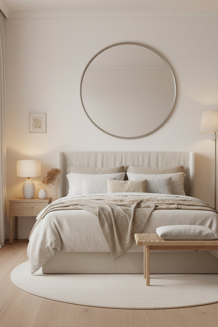 Bergen Kirk 2 slim frame round mirror d80 cm CLEARANCE OFFER.-Renaissance Design Studio