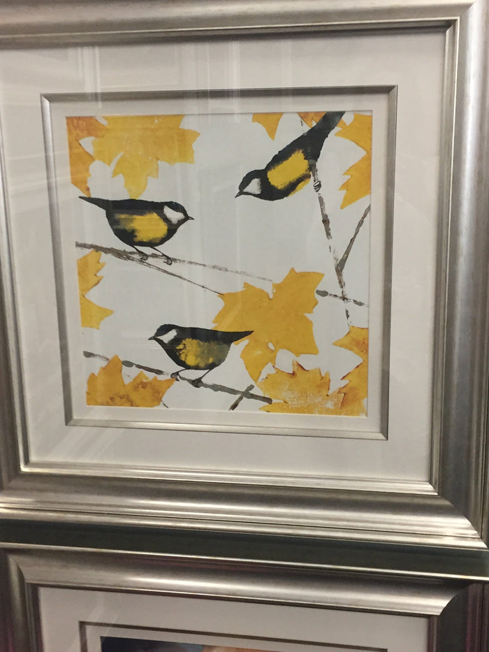 Birds on Champagne frame wall art Half Price reduced for Instore pick up.-Renaissance Design Studio