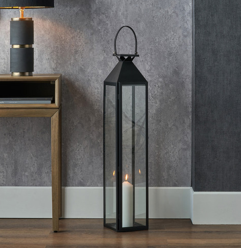 Black Stainless Steel Lantern Medium-Renaissance Design Studio