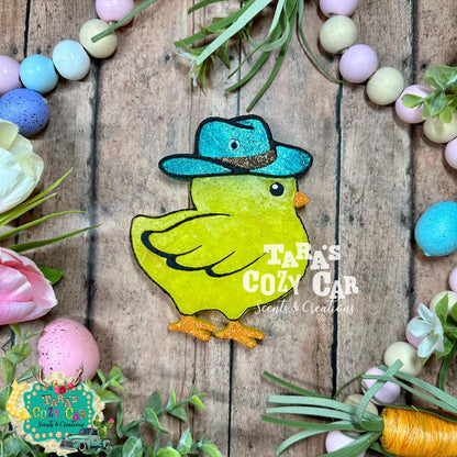 Chick w/ Cowboy Hat Freshie Silicone Mold
