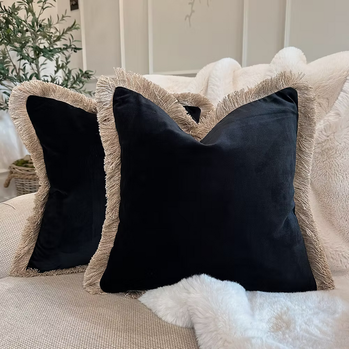 Elodie Cushions With Fringe 45x45 cm-Renaissance Design Studio