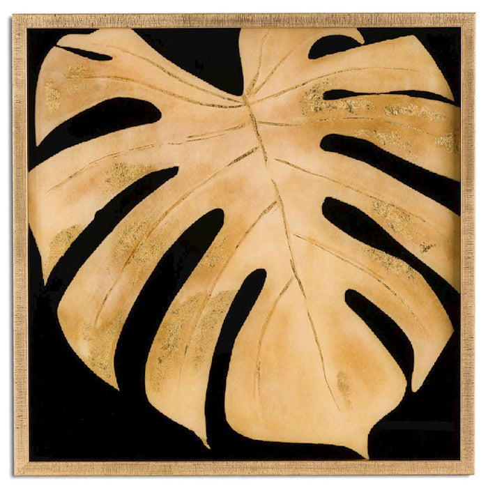 Framed picture with cheese plant leaf . Choice of 2 reduced-Renaissance Design Studio