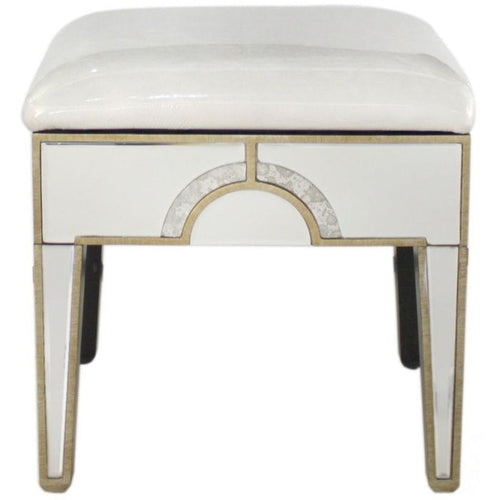 Gatsby Mirrored De Luxe Stool-Renaissance Design Studio