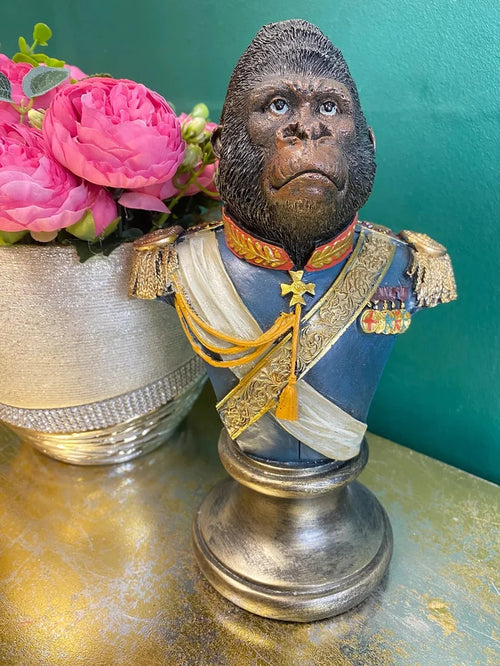 Gentry gorilla bust blue-Renaissance Design Studio