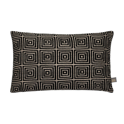 Geo Mosaic Cushion feather filled in Black and gold-Renaissance Design Studio